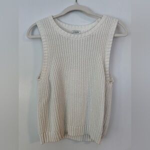 J. Crew Factory White Sweater Tank Vest EUC